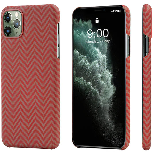 Puzdro pre Apple iPhone 11 Pro, Pitaka, MagEZ Car Herrignbone, ružové KI1107