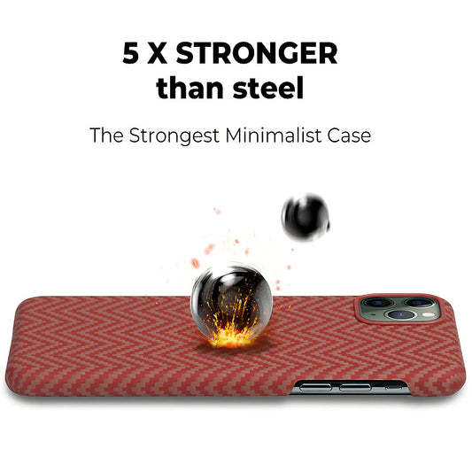 Puzdro pre Apple iPhone 11 Pro, Pitaka, MagEZ Car Herrignbone, ružové KI1107