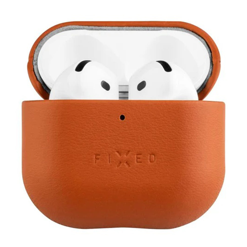 Puzdro Fixed PodsLeather pre Apple AirPods 4, Hnedé