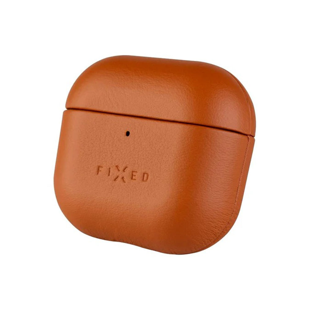 Puzdro Fixed PodsLeather pre Apple AirPods 4, Hnedé