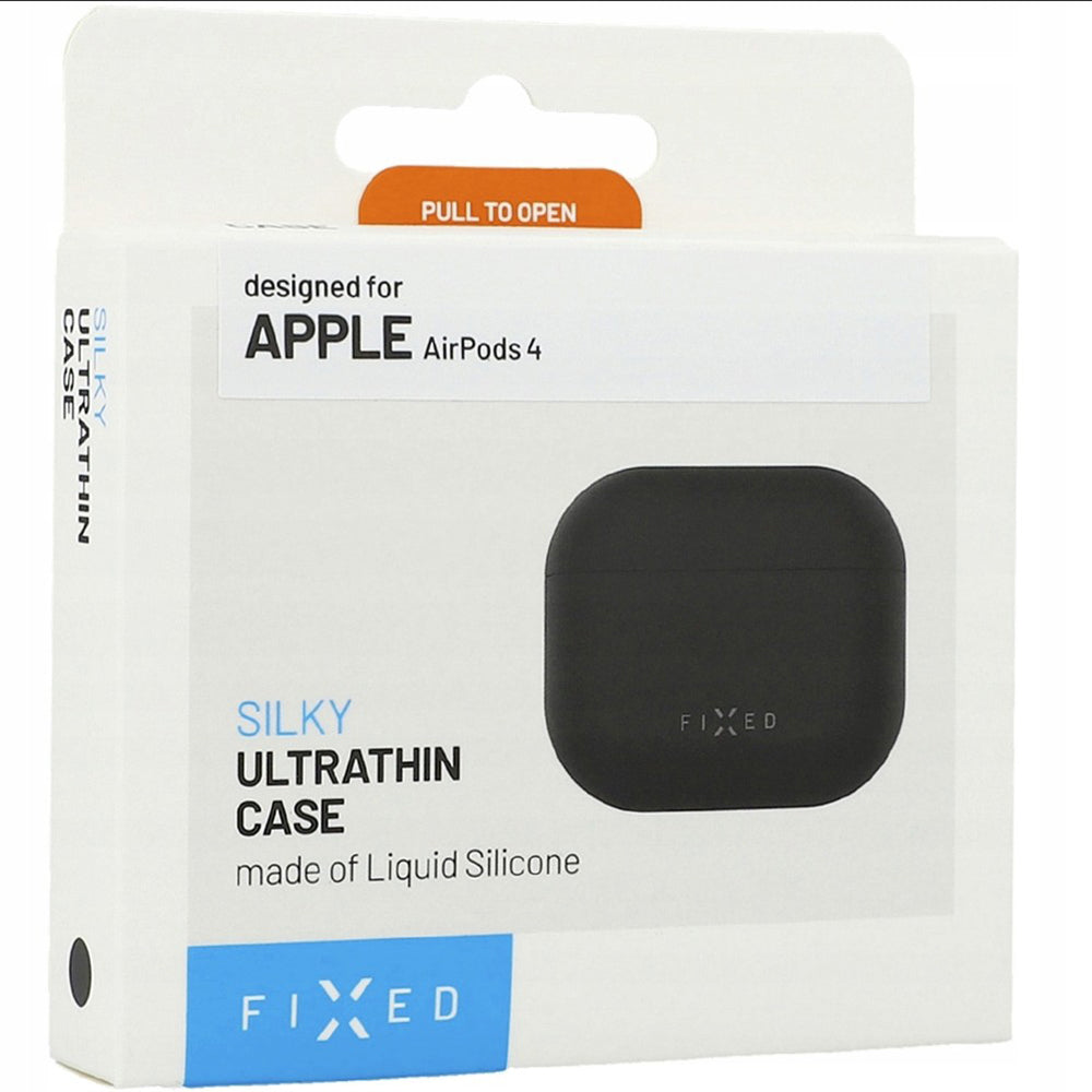 Puzdro Fixed Silky pre Apple AirPods 4, Čierne