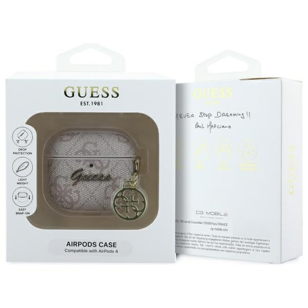 Puzdro Guess 4G Charm pre Apple AirPods 4, Ružové