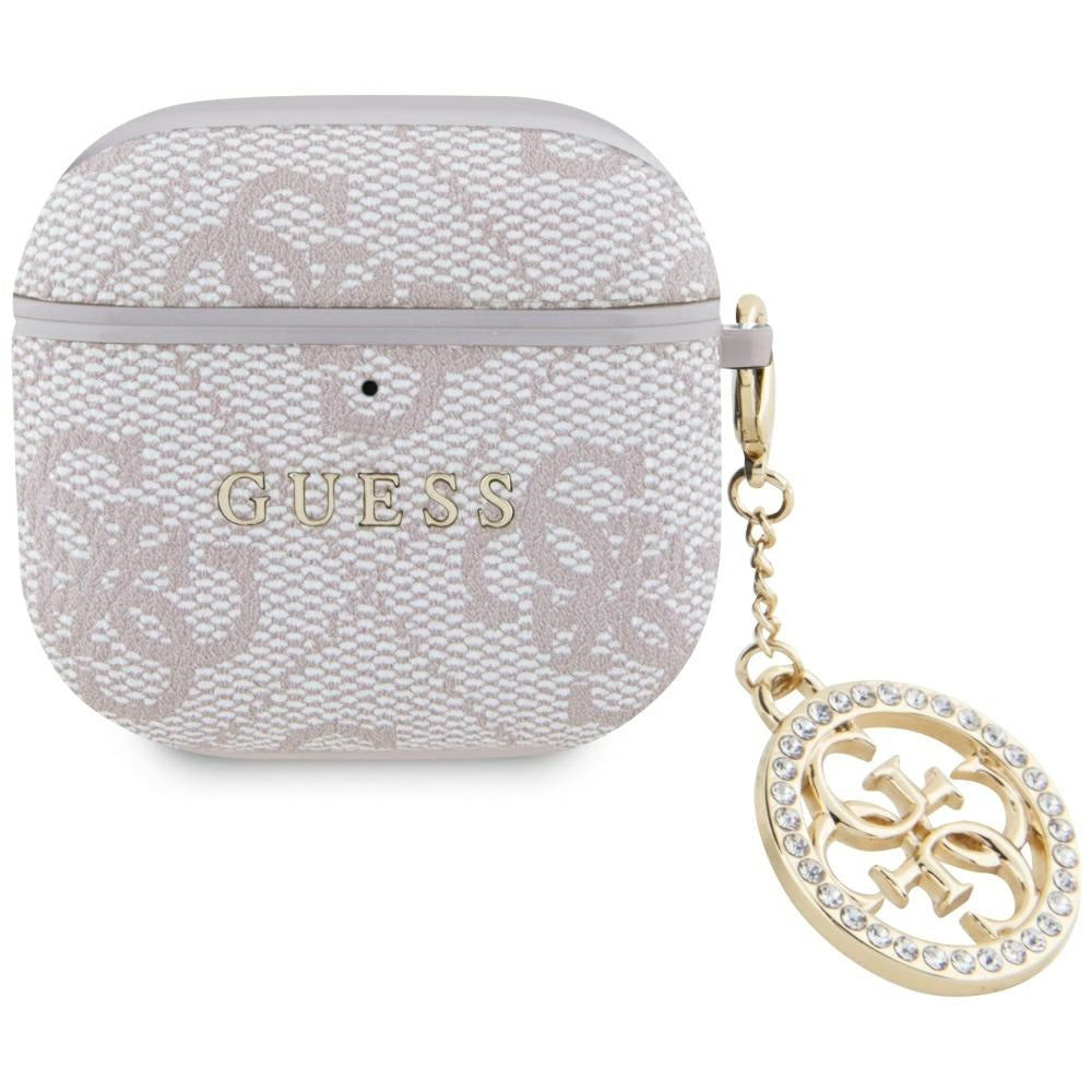 Puzdro Guess 4G Strass Charm pre Apple AirPods 4, Ružové