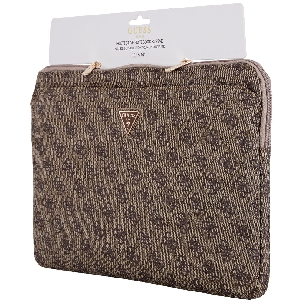 Puzdro Guess 4G Triangle Logo pre Laptop 14inch, Hnedé