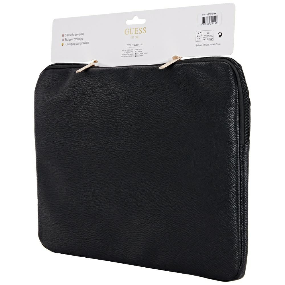 Puzdro Guess Grained Triangle Logo pre Laptop 14inch, Čierne