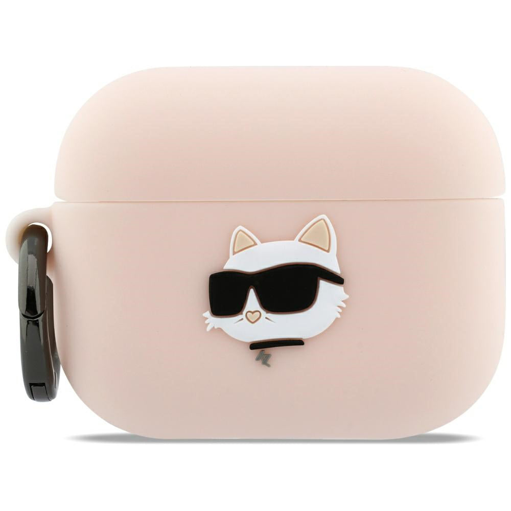 Puzdro Karl Lagerfeld Silicone Choupette's Head 3D pre Apple AirPods Pro 3, Ružové