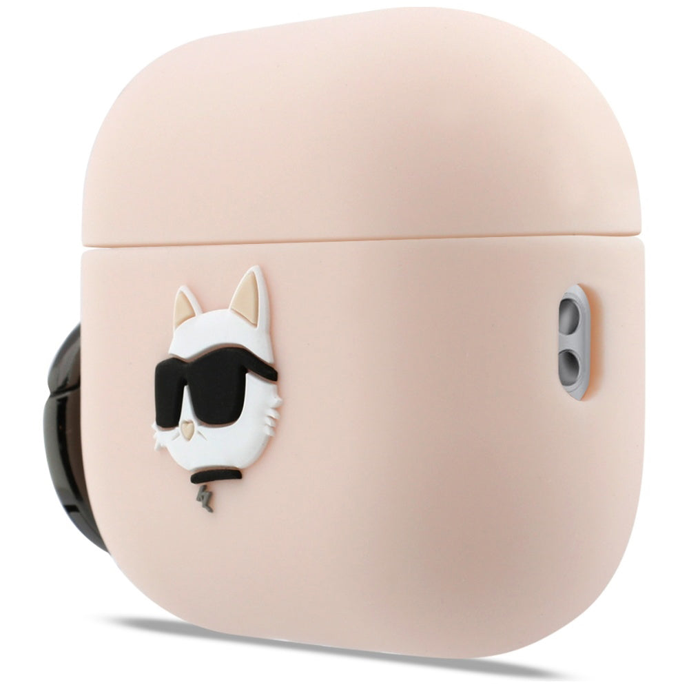 Puzdro Karl Lagerfeld Silicone Choupette's Head 3D pre Apple AirPods Pro 3, Ružové