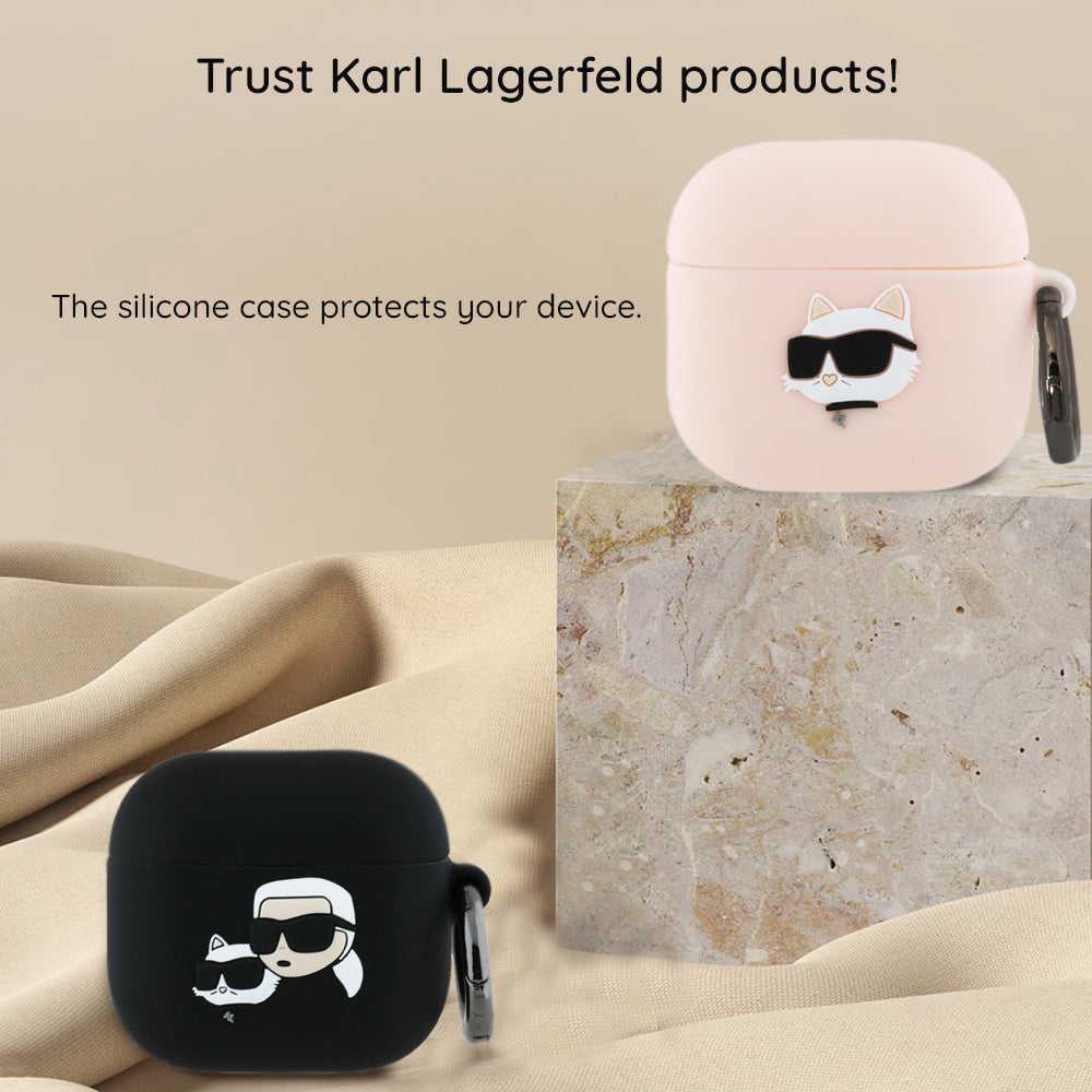 Puzdro Karl Lagerfeld 3D Karl's Head pre Apple AirPods 4, Čierne