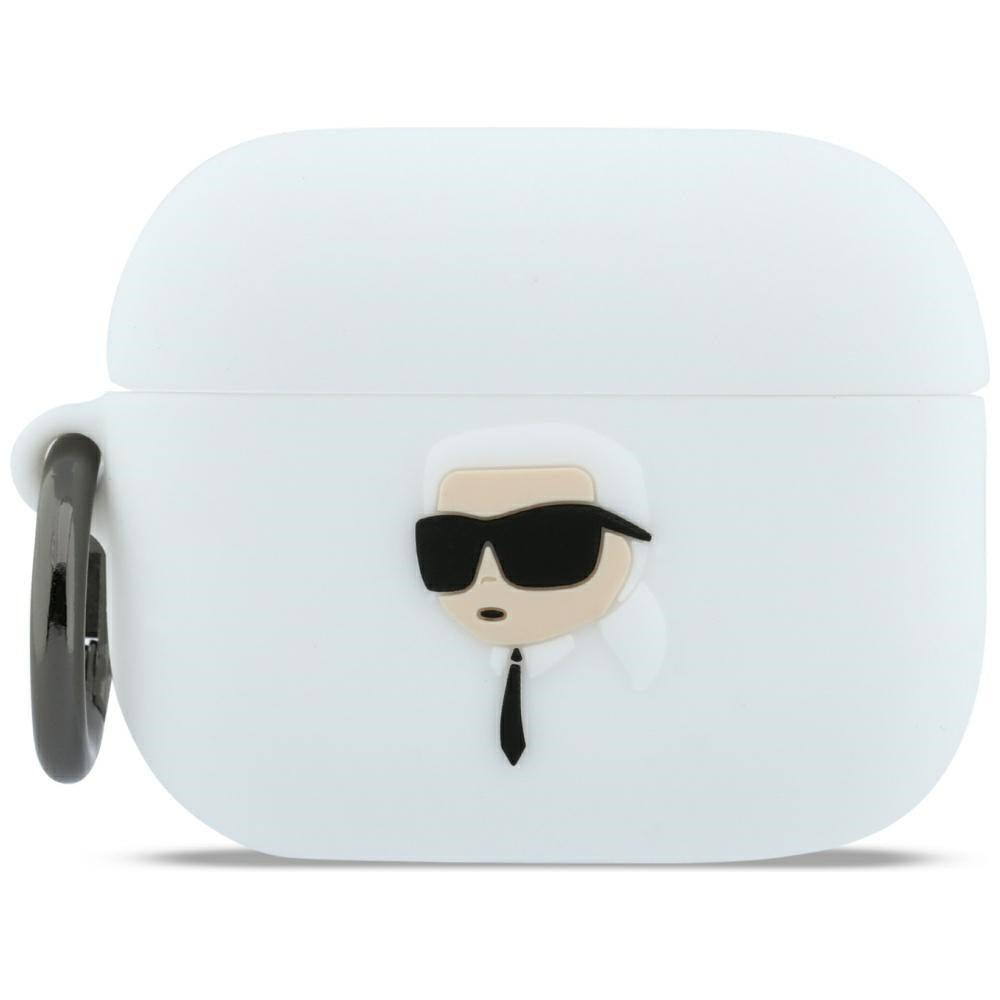 Puzdro Karl Lagerfeld 3D Karl's Head pre Apple AirPods Pro 3, Biela