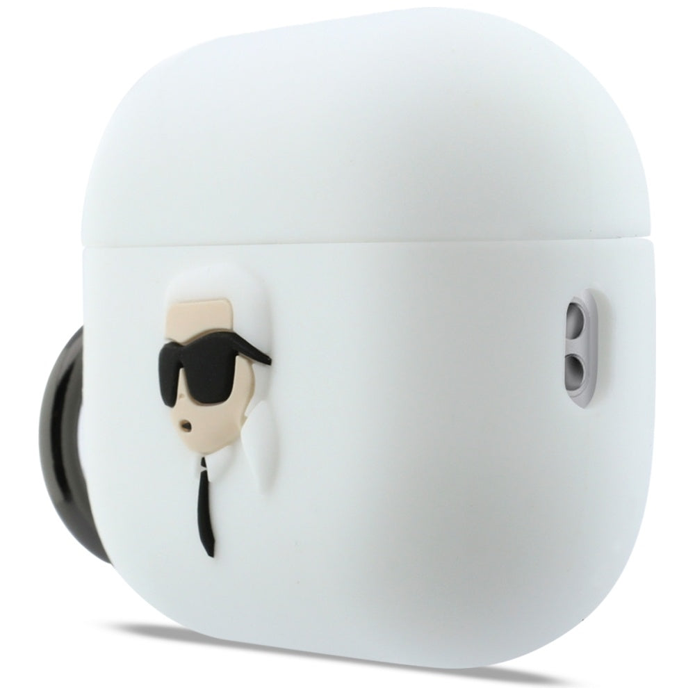 Puzdro Karl Lagerfeld 3D Karl's Head pre Apple AirPods Pro 3, Biela