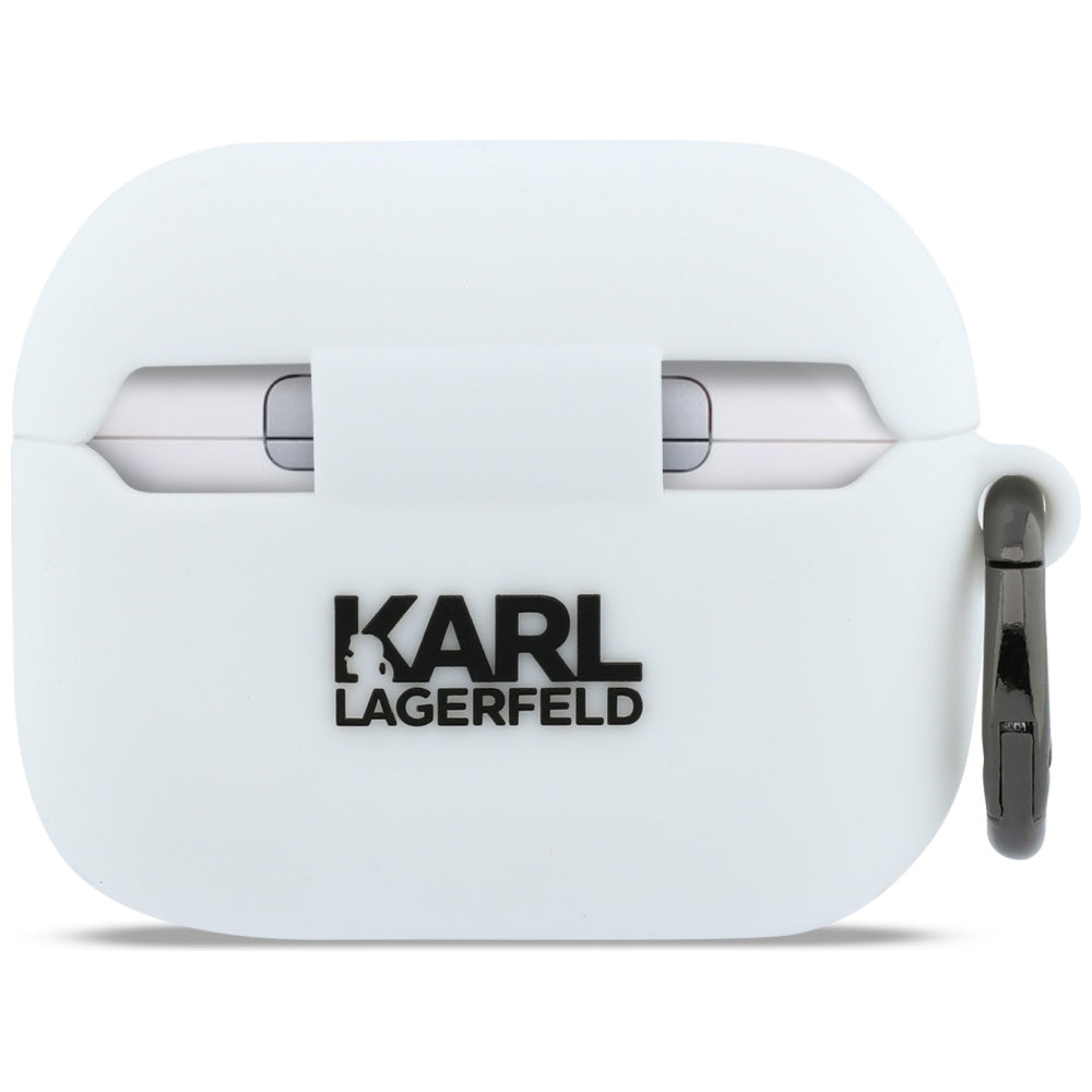 Puzdro Karl Lagerfeld 3D Karl's Head pre Apple AirPods Pro 3, Biela