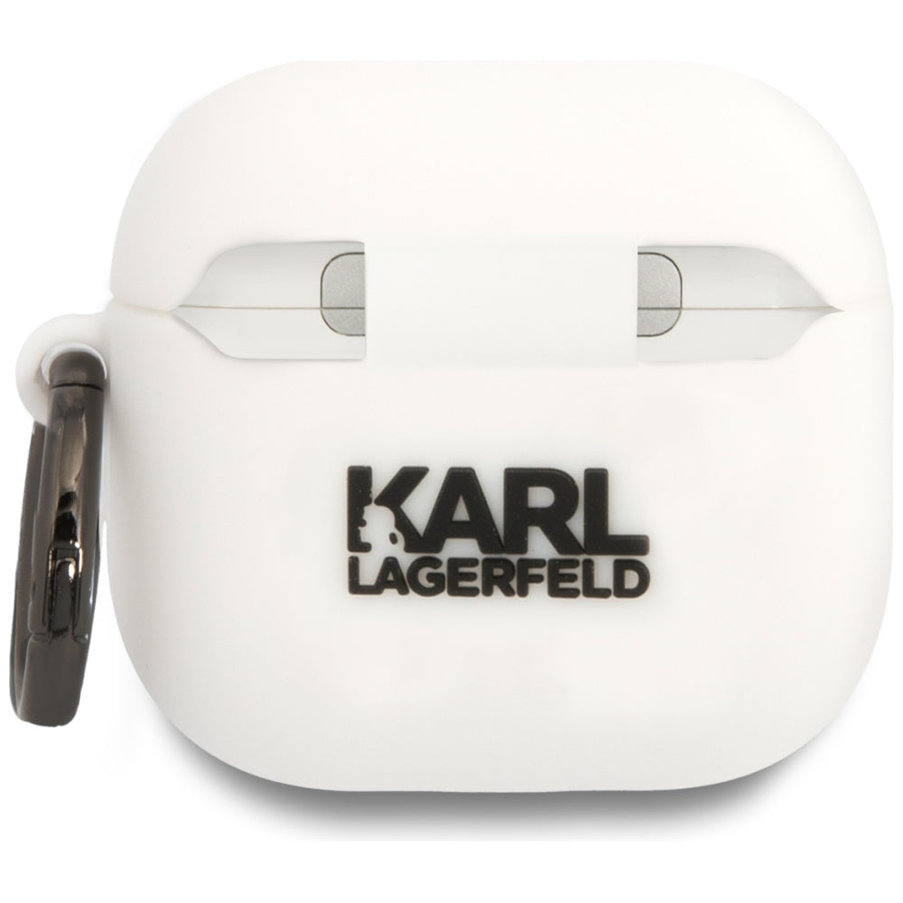 Puzdro Karl Lagerfeld 3D NFT Karl's Head pre Apple AirPods 4, Biela