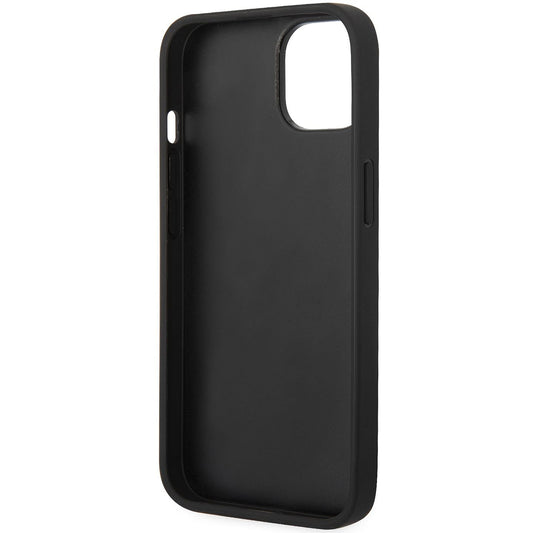 Obal na Apple iPhone 14 Plus, Karl Lagerfeld, Saffiano Monogram Metal Logo, čierny