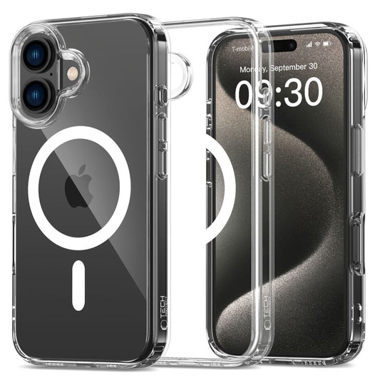Puzdro MagSafe pre Apple iPhone 16, Tech-Protect, Flexair Hybrid, priehľadné