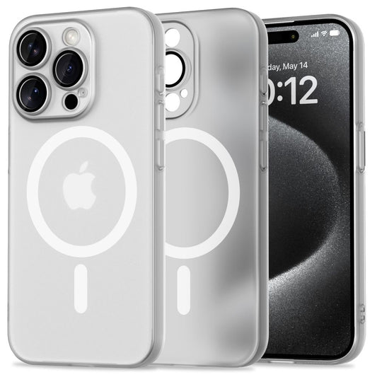 Puzdro MagSafe pre Apple iPhone 15 Pro, Tech-Protect, MagSlim, biele