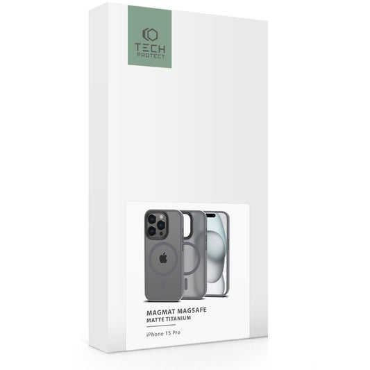 Puzdro MagSafe pre Apple iPhone 15 Pro, Tech-Protect, Magmat, sivé