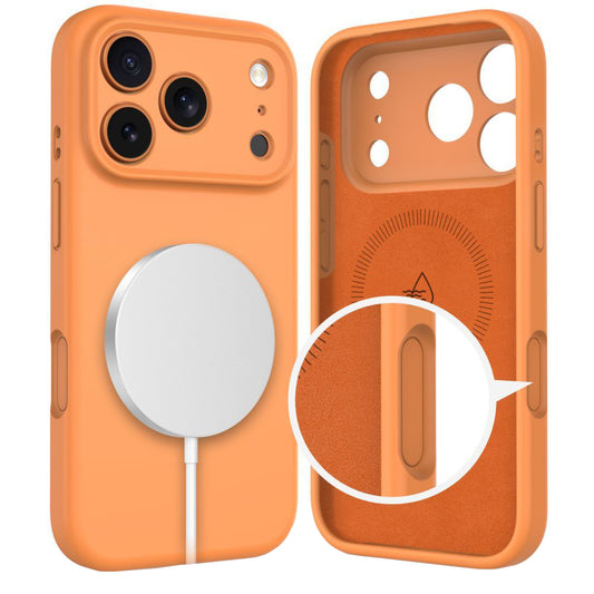 Puzdro MagSafe pre Apple iPhone 17 Pro, Tech-Protect, Silikónové, Oranžové