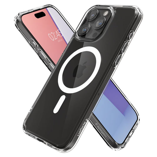 Puzdro MagSafe pre Apple iPhone 15 Pro Max, Spigen, Ultra Hybrid, priehľadné