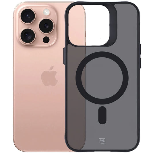 Puzdro MagSafe pre Apple iPhone 16 Pro Max, 3MK, dymové puzdro MagCase, čierne