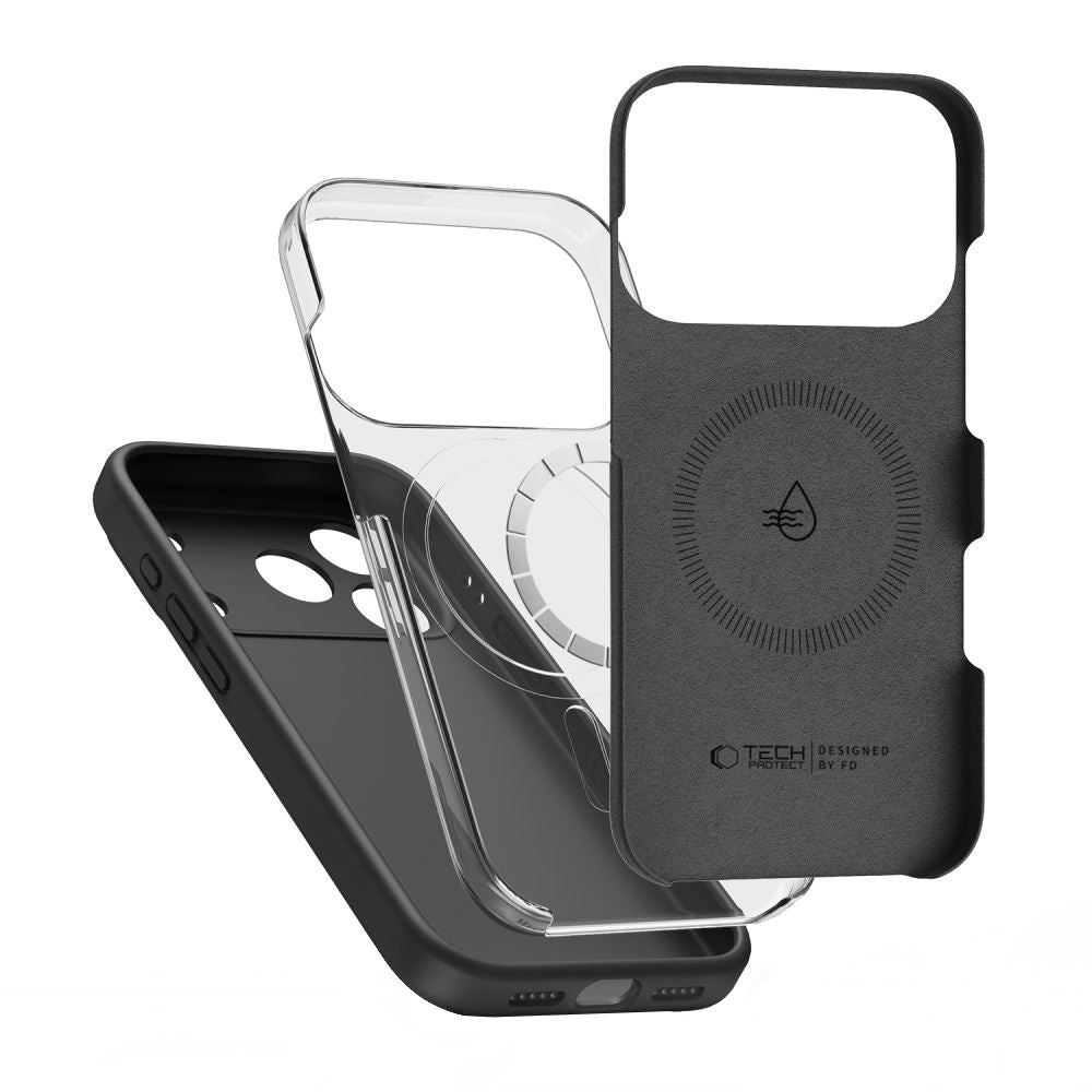 Puzdro MagSafe pre Apple iPhone 17 Pro Max, Tech-Protect, Silikónové, Čierne