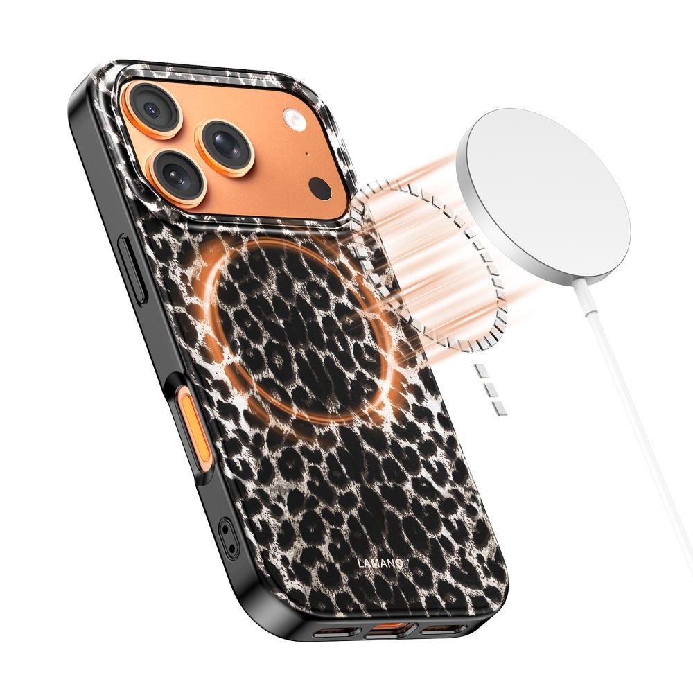 Puzdro MagSafe pre Apple iPhone 17 Pro Max, Tech-Protect, Lamano Leopard, Čierne