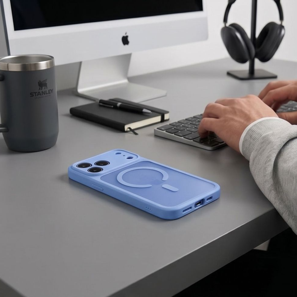 MagSafe puzdro pre Apple iPhone 18 Pro / 17 Pro, Tech-Protect, BasicMag, Matná modrá