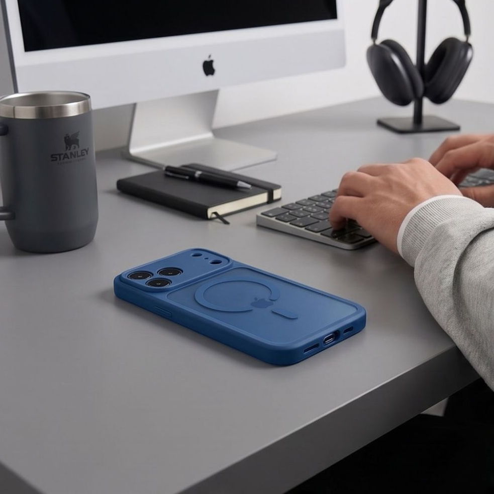 MagSafe puzdro pre Apple iPhone 18 Pro Max / 17 Pro Max, Tech-Protect, BasicMag, Matná námornícka modrá