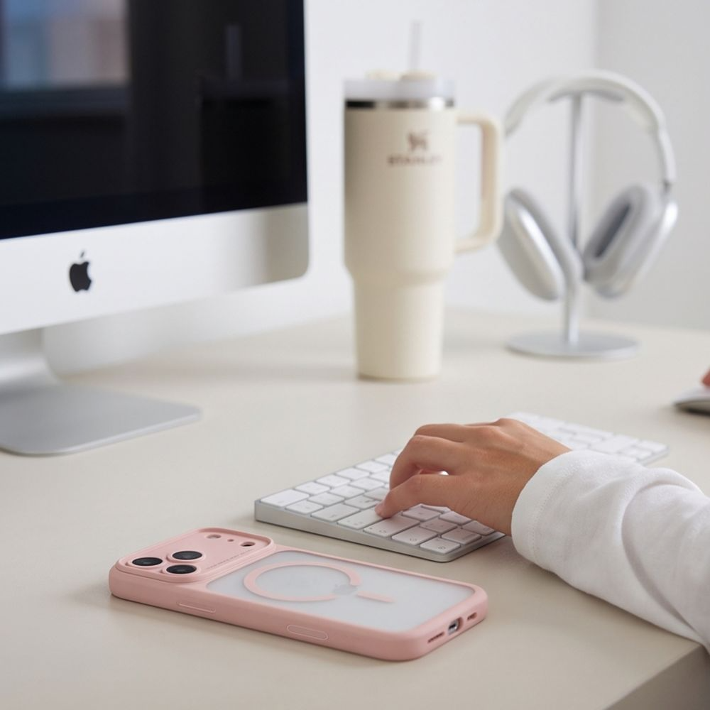 Puzdro MagSafe pre Apple iPhone 18 Pro / 17 Pro, Tech-Protect, MagPeak CC, matná ružová