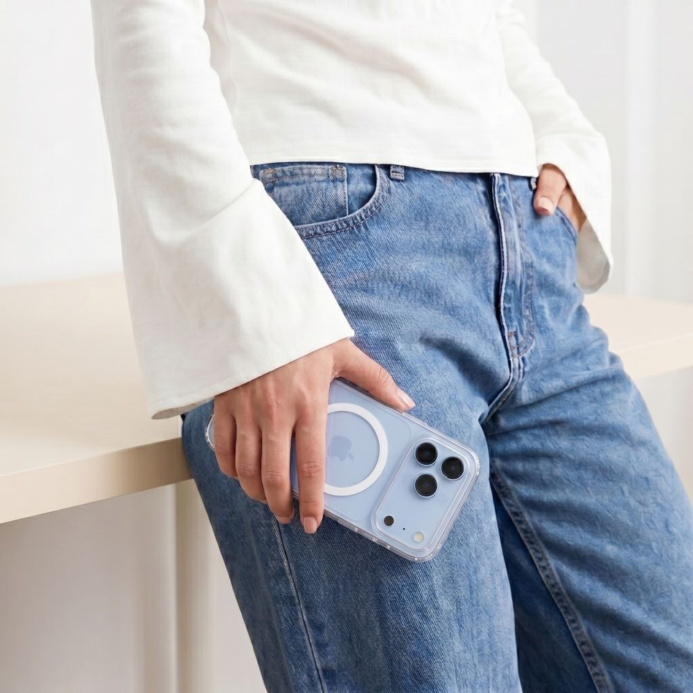MagSafe puzdro pre Apple iPhone 18 Pro / 17 Pro, Tech-Protect, Flexair Hybrid s ochranným sklom, priehľadné
