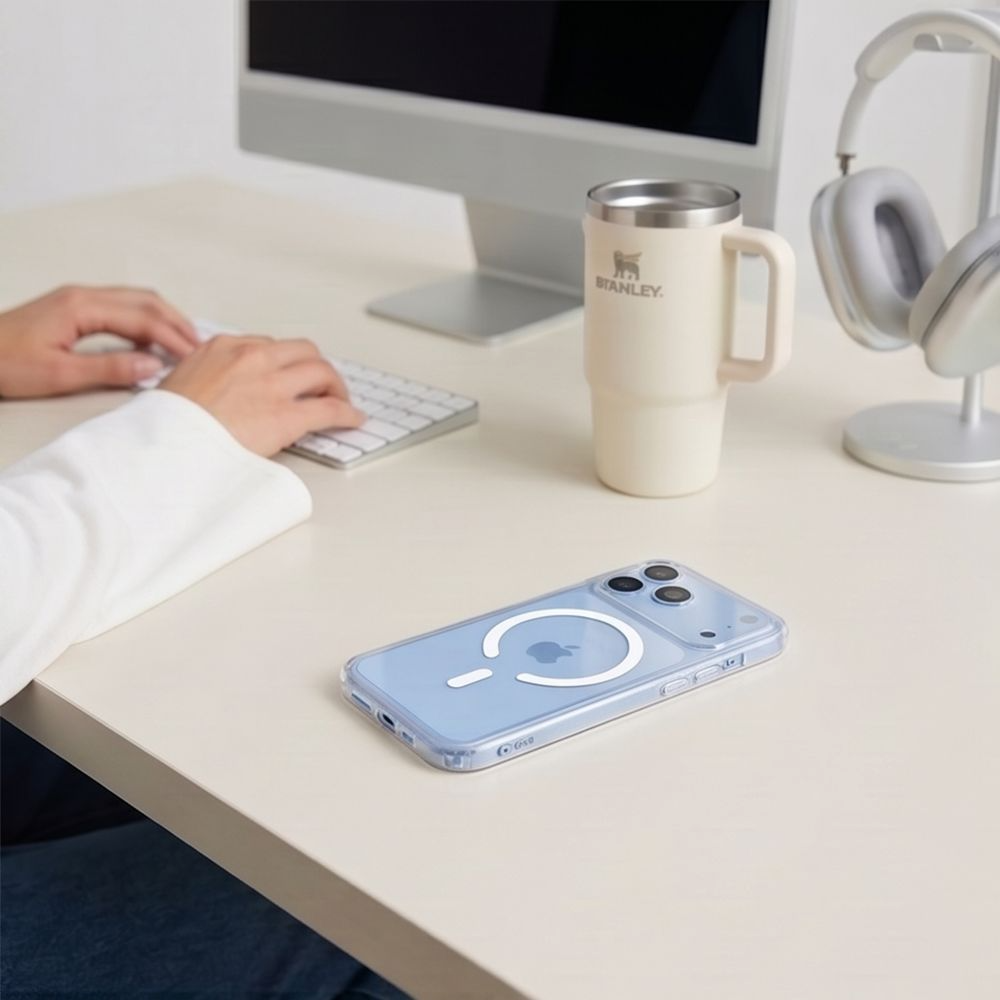 MagSafe puzdro pre Apple iPhone 18 Pro / 17 Pro, Tech-Protect, Flexair Hybrid s ochranným sklom, priehľadné