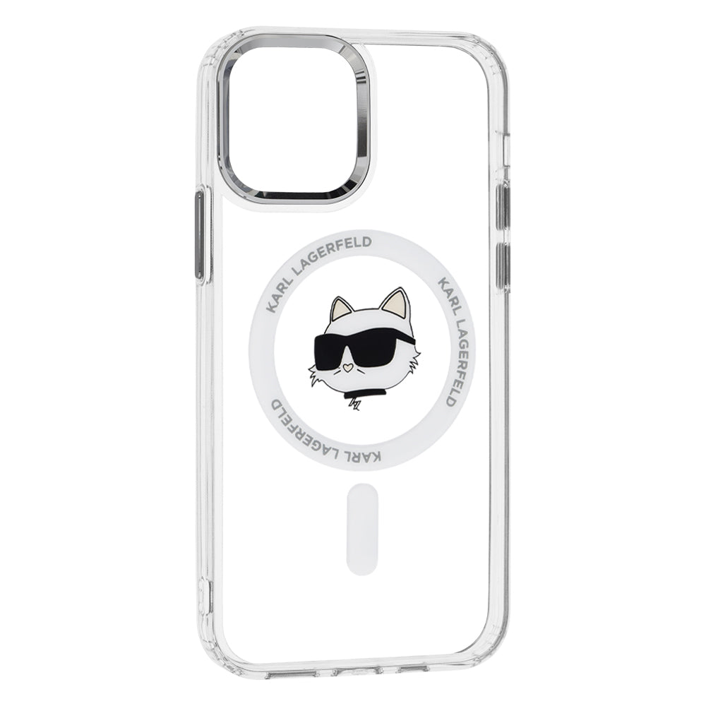 MagSafe Case for Apple iPhone 12 / 12 Pro, Karl Lagerfeld, IML Metal Choupette's Head, White