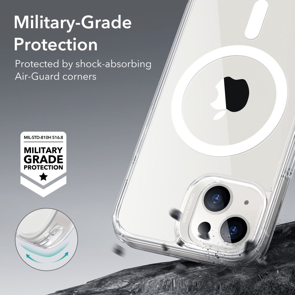 MagSafe puzdro pre Apple iPhone 14 / 13, ESR, Classic Hybrid, Priehľadné