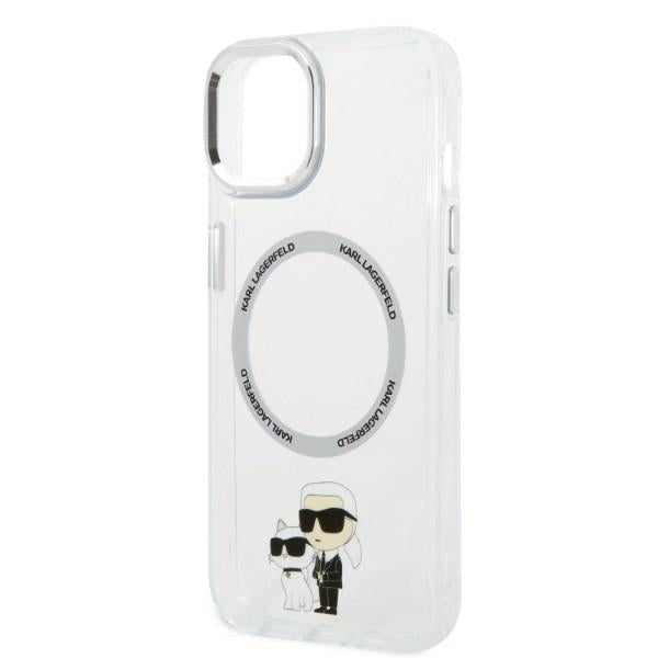 Puzdro MagSafe pre Apple iPhone 14 Plus, Karl Lagerfeld, Ikonik Karl & Choupette, Transparentné
