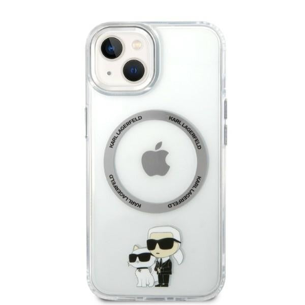 Puzdro MagSafe pre Apple iPhone 14 Plus, Karl Lagerfeld, Ikonik Karl & Choupette, Transparentné