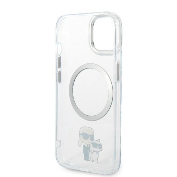 Puzdro MagSafe pre Apple iPhone 14 Plus, Karl Lagerfeld, Ikonik Karl & Choupette, Transparentné
