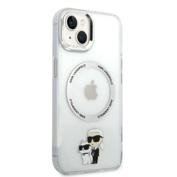 Puzdro MagSafe pre Apple iPhone 14 Plus, Karl Lagerfeld, Ikonik Karl & Choupette, Transparentné