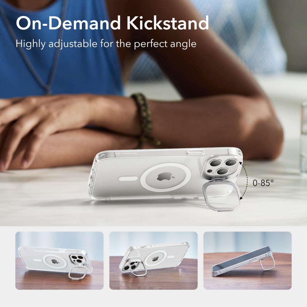 Puzdro MagSafe pre Apple iPhone 14 Pro, ESR, Classic Kickstand, Transparentné