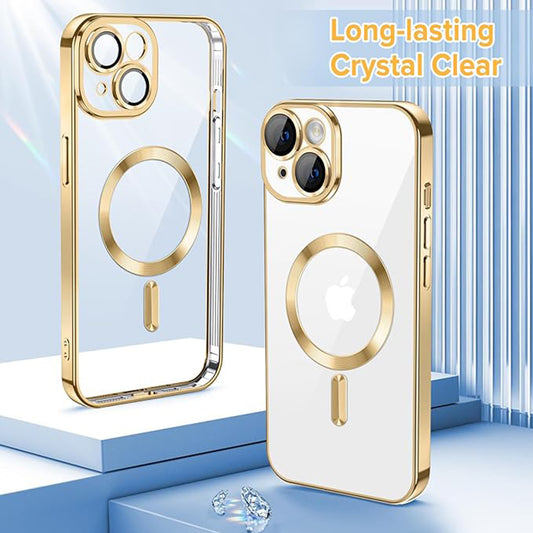 MagSafe puzdro pre Apple iPhone 14, Techsuit, Luxury Crystal, Zlaté