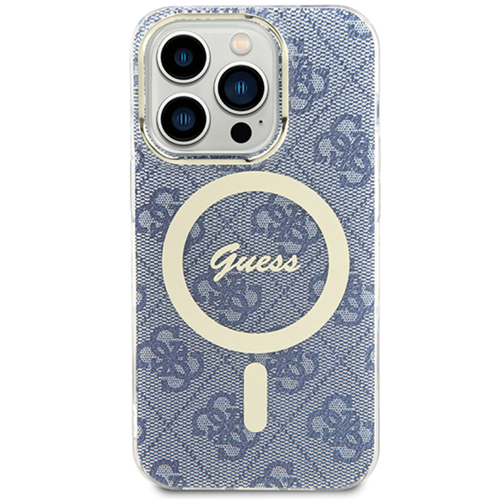Puzdro MagSafe pre Apple iPhone 15, Guess, IML 4G, Modrá