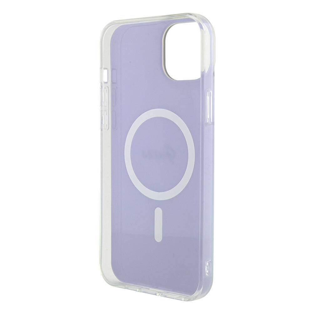 Puzdro MagSafe pre Apple iPhone 15, Guess, IML Iridescent, Fialová