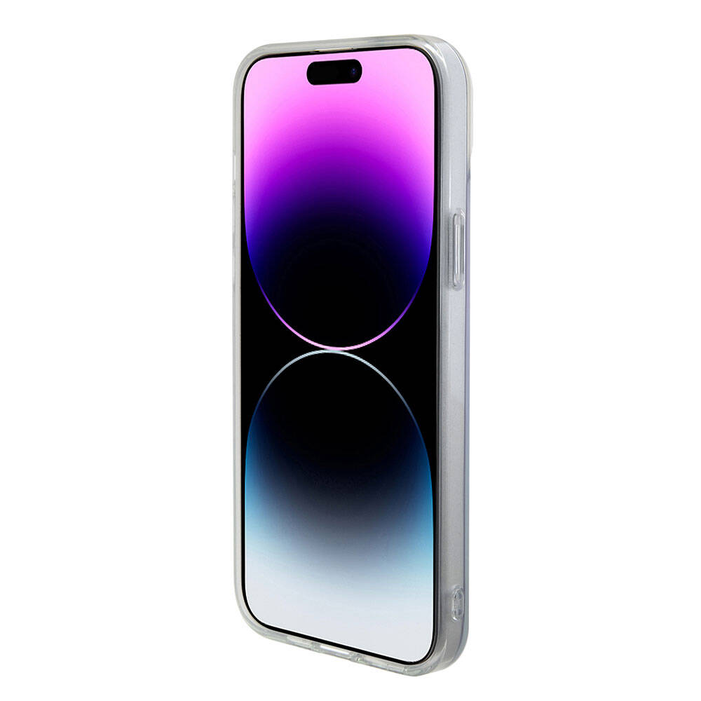 Puzdro MagSafe pre Apple iPhone 15, Guess, IML Iridescent, Fialová