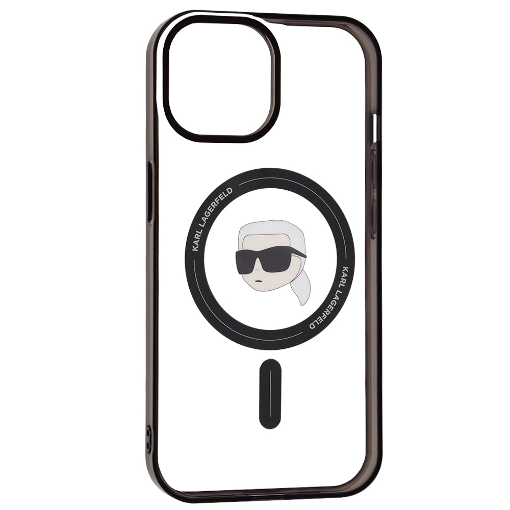 Puzdro MagSafe pre Apple iPhone 15, Karl Lagerfeld, IML Karl's Head, Priehľadné