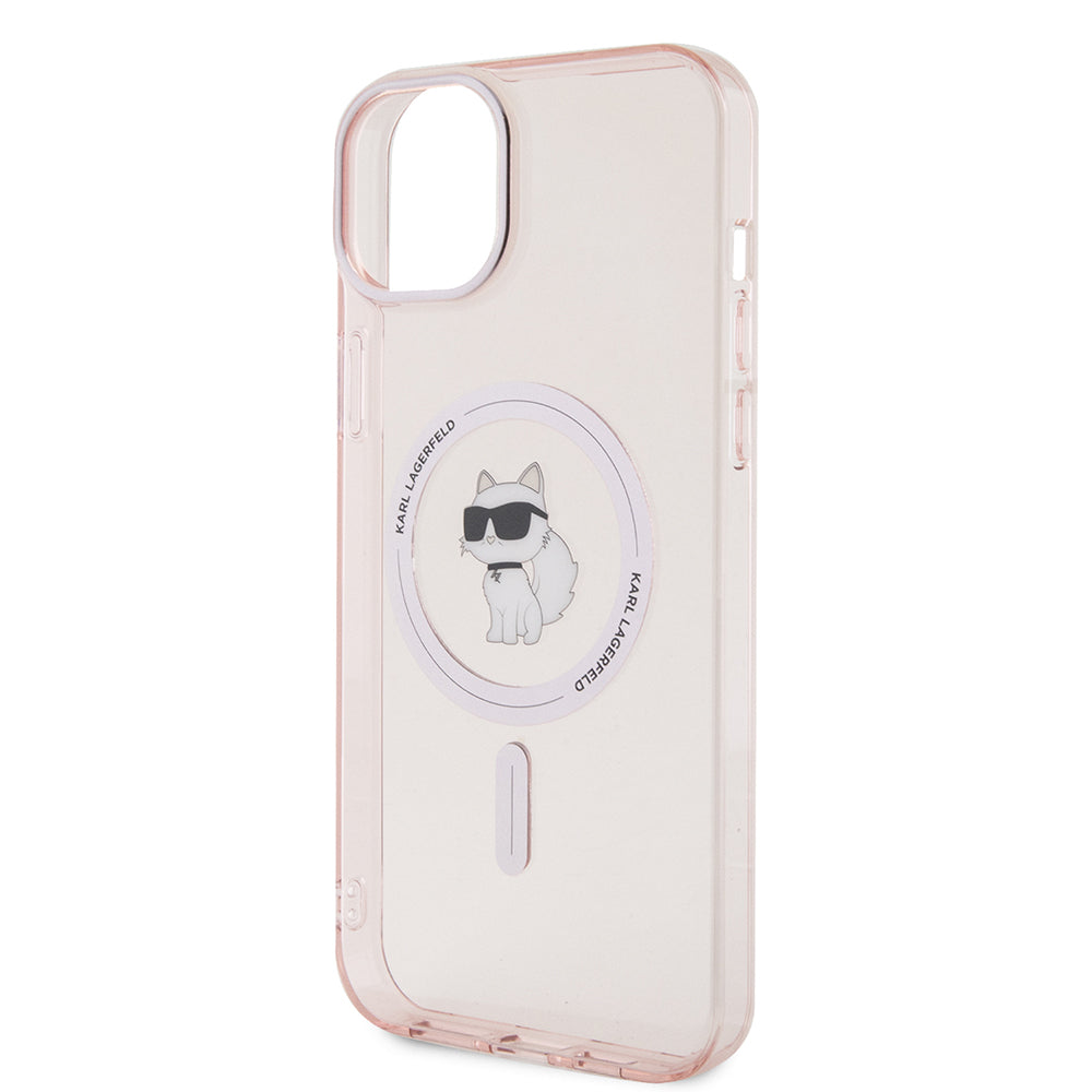 Puzdro MagSafe pre Apple iPhone 15 Plus / 14 Plus, Karl Lagerfeld, IML Choupette, Ružová