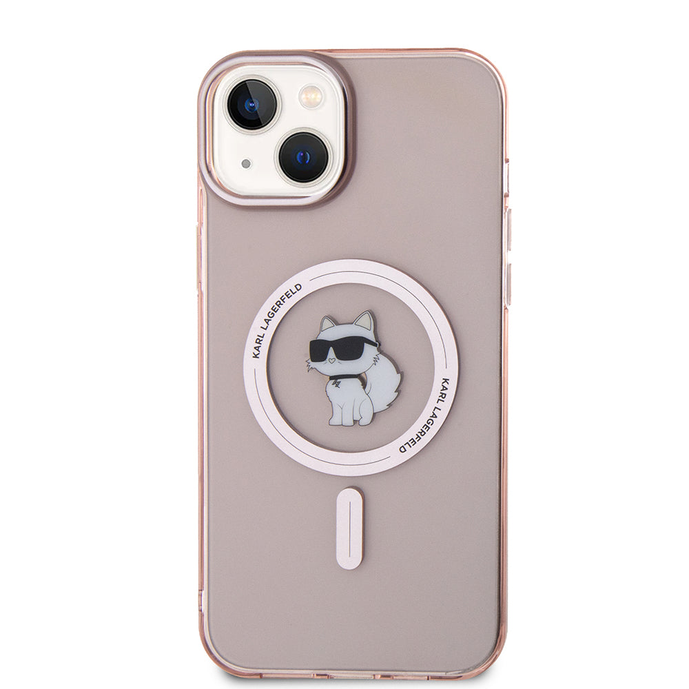 Puzdro MagSafe pre Apple iPhone 15 Plus / 14 Plus, Karl Lagerfeld, IML Choupette, Ružová