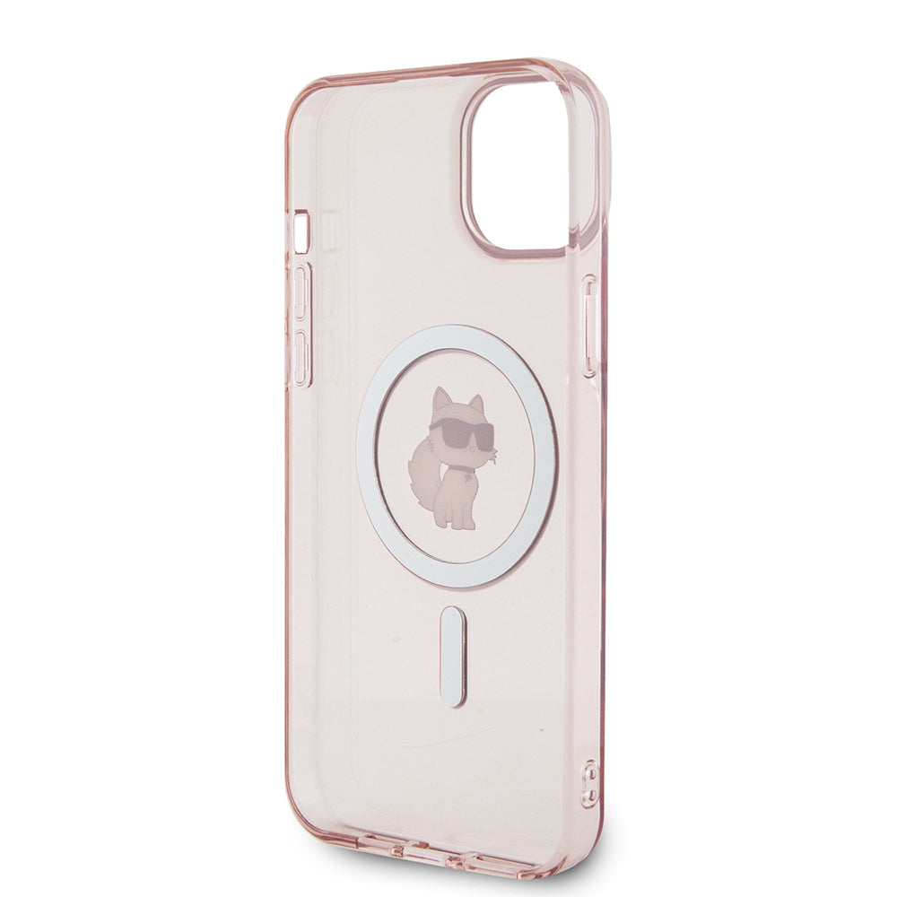 Puzdro MagSafe pre Apple iPhone 15 Plus / 14 Plus, Karl Lagerfeld, IML Choupette, Ružová