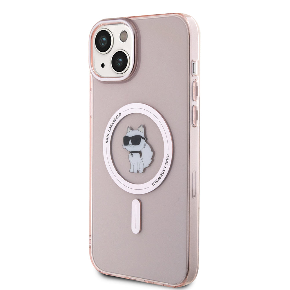 Puzdro MagSafe pre Apple iPhone 15 Plus / 14 Plus, Karl Lagerfeld, IML Choupette, Ružová