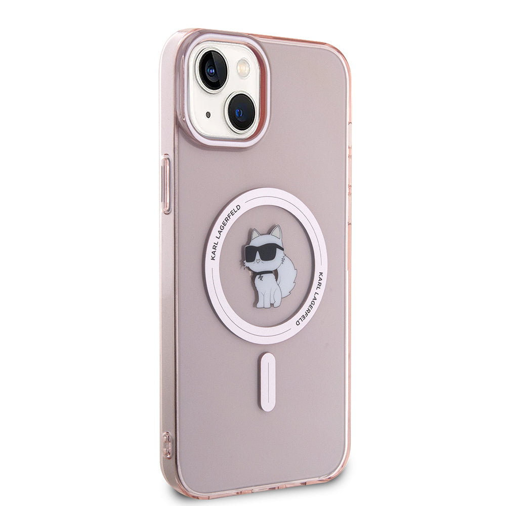 Puzdro MagSafe pre Apple iPhone 15 Plus / 14 Plus, Karl Lagerfeld, IML Choupette, Ružová