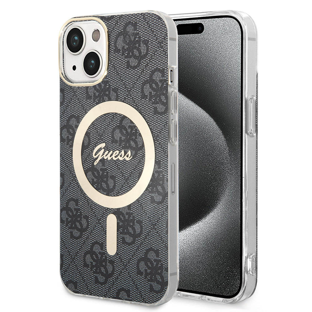 Puzdro MagSafe pre Apple iPhone 15 Plus, Guess, IML 4G, Čierne