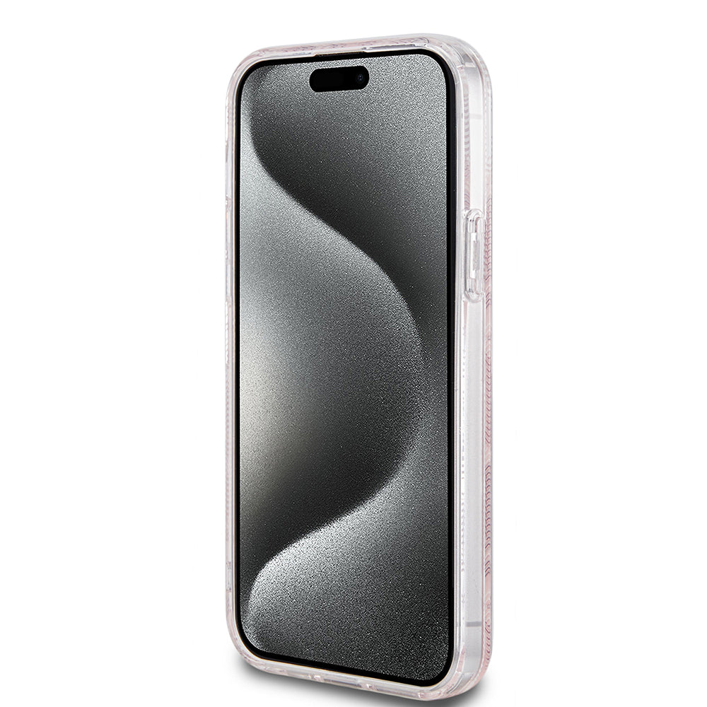 Puzdro MagSafe pre Apple iPhone 15 Plus, Guess, IML Gcube, Ružové