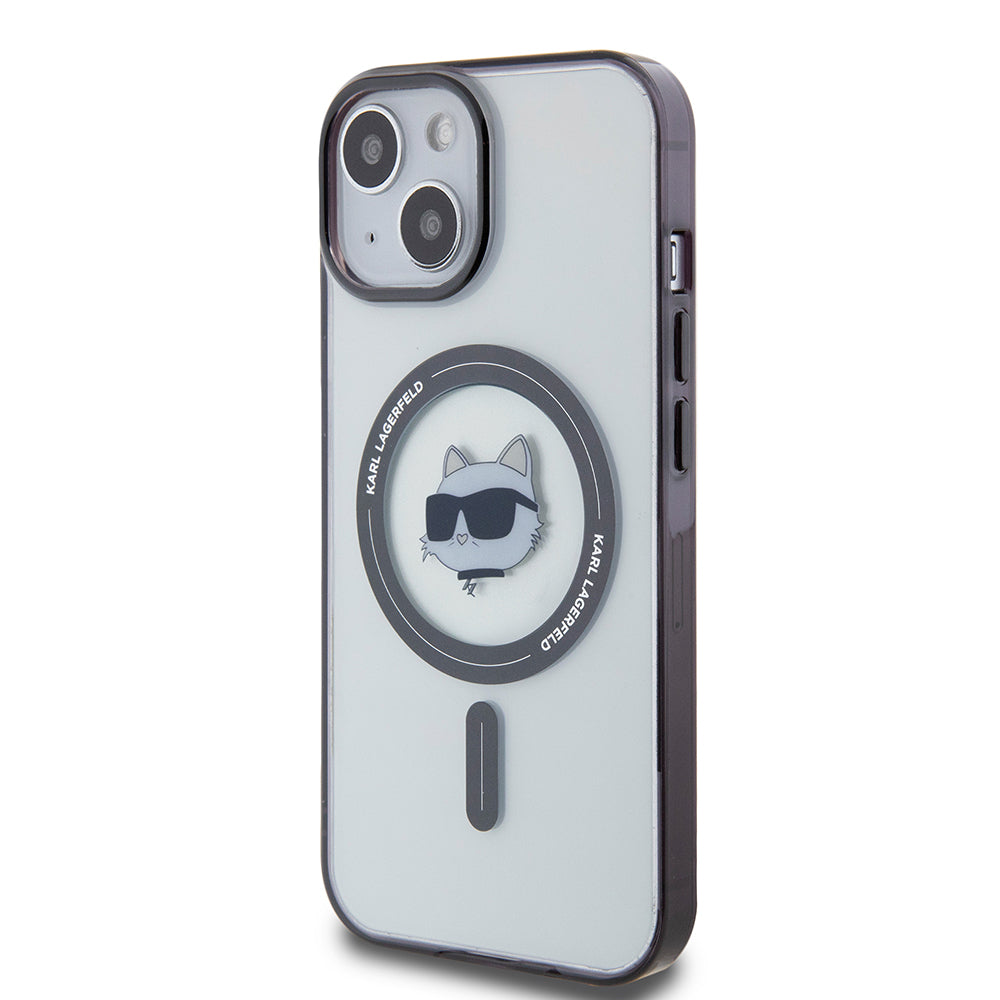 Puzdro MagSafe pre Apple iPhone 15 Plus, Karl Lagerfeld, IML Choupette's Head, Priehľadné